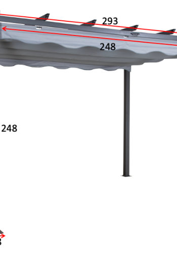 VENTURE DESIGN Lazio pergola, rektangulr - gr polyester og sort aluminium (393x293)