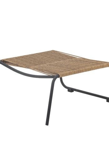 BLOOMINGVILLE Boel liggestol, m. taburet og pude - natur flet og sort metal