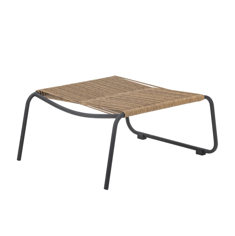 BLOOMINGVILLE Boel liggestol, m. taburet og pude - natur flet og sort metal