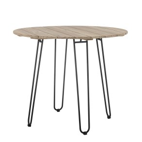 BLOOMINGVILLE Molito havebord, rund - natur teaktr og sort metal (90)