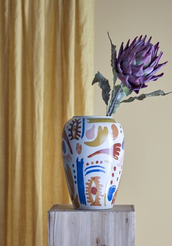 BLOOMINGVILLE Horus vase - orange og multifarvet stentj