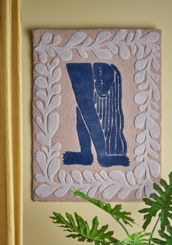 BLOOMINGVILLE Atle vgdekoration, rektangulr - brun uld (93x70)