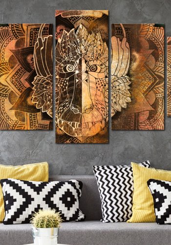 ARTGEIST billede, 5-delt - Golden Monkey - Flere strrelser