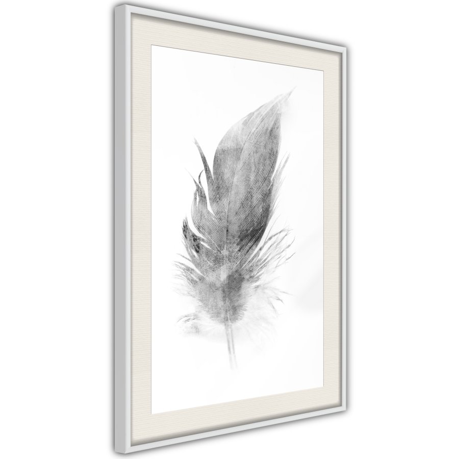 ARTGEIST Plakat med ramme - Lost Feather (Grey)