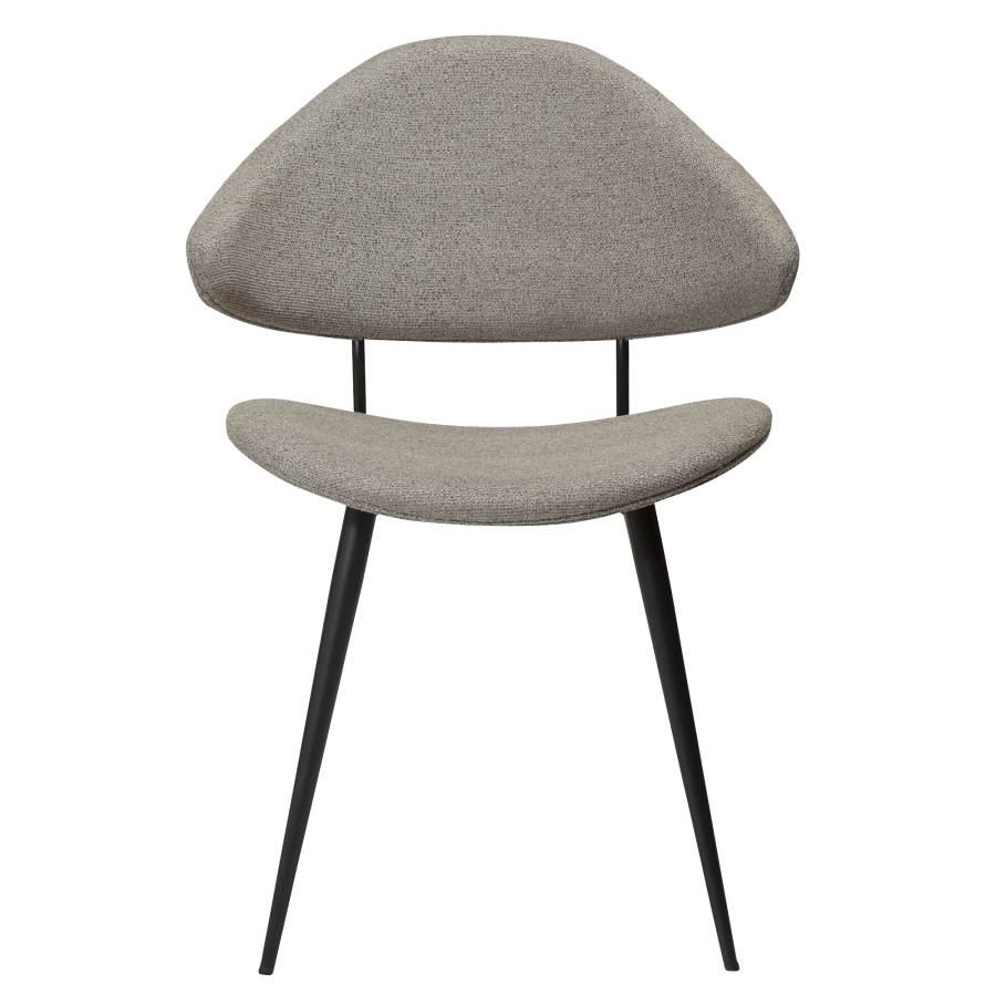 DAN-FORM NAPOLEON Stol Pebble earth bouclé stof med sorte ben