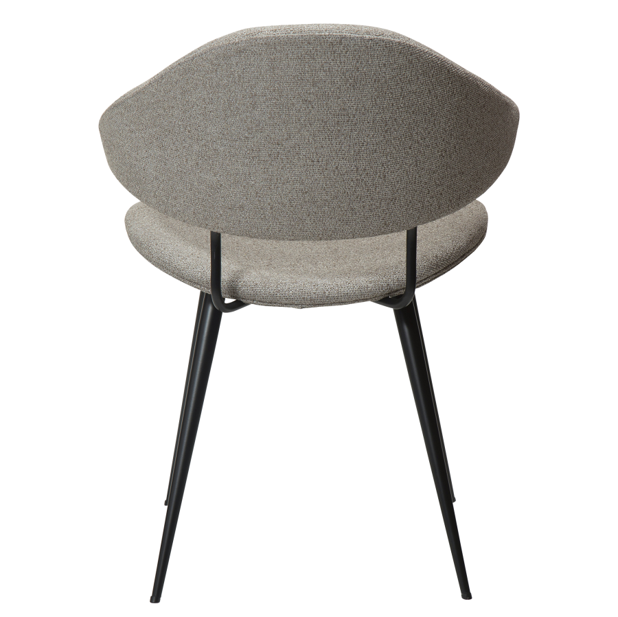 DAN-FORM NAPOLEON Stol Pebble earth bouclé stof med sorte ben