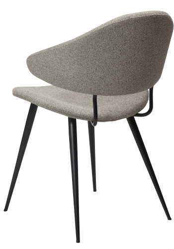 DAN-FORM NAPOLEON Stol Pebble earth bouclé stof med sorte ben