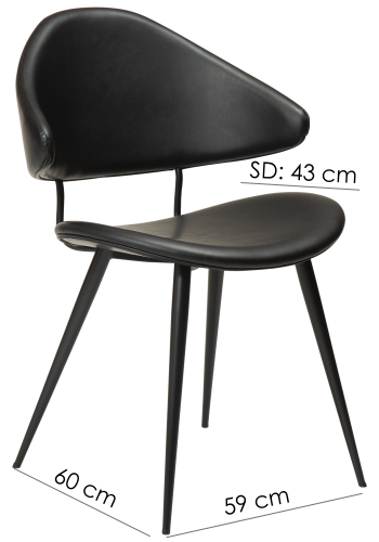 DAN-FORM NAPOLEON Stol Pebble earth bouclé stof med sorte ben