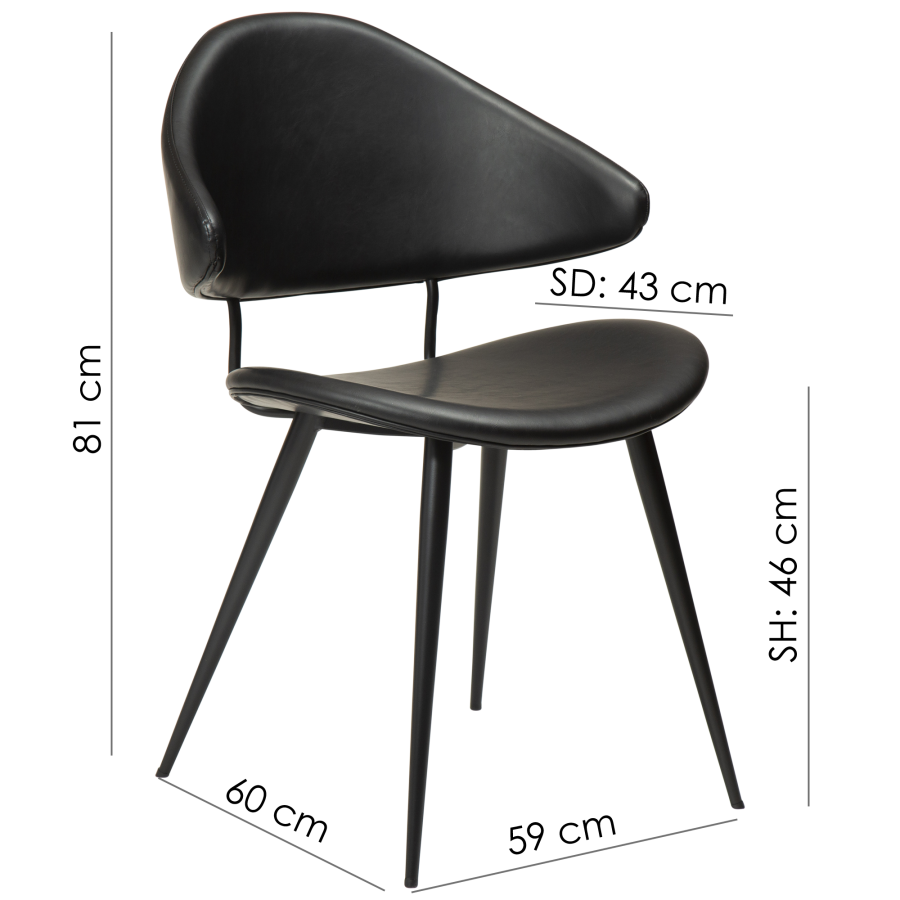 DAN-FORM NAPOLEON Stol Pebble earth bouclé stof med sorte ben