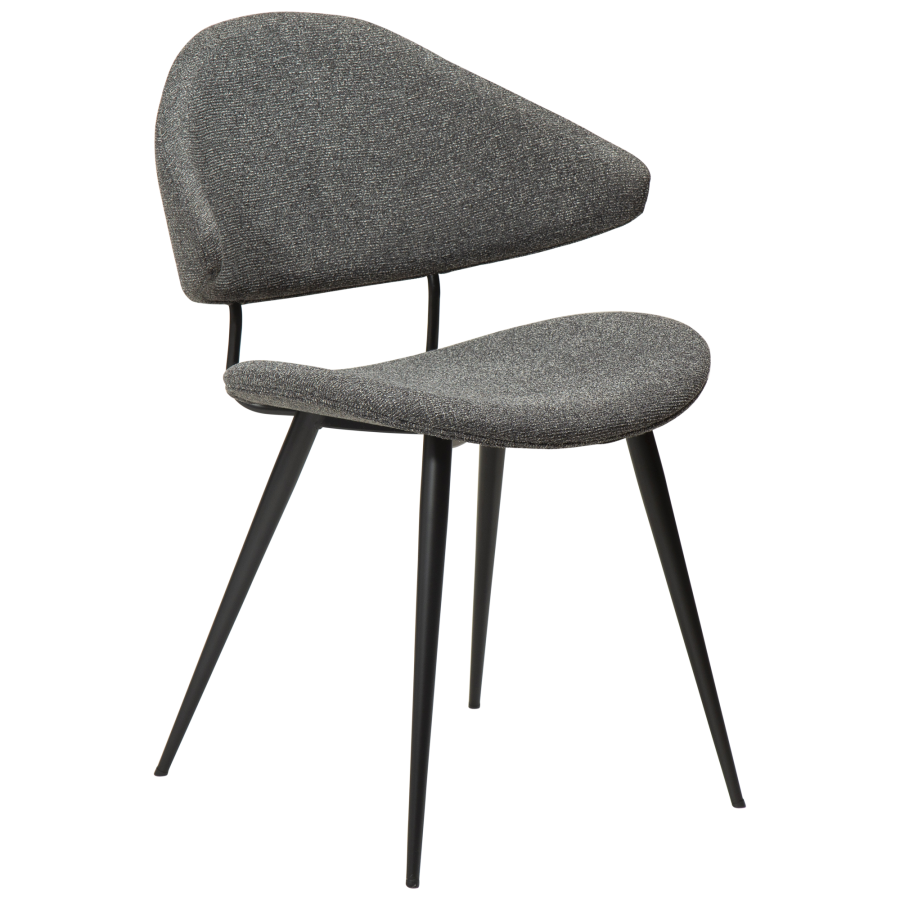 DAN-FORM NAPOLEON Stol Pebble gr bouclé stof med sorte ben