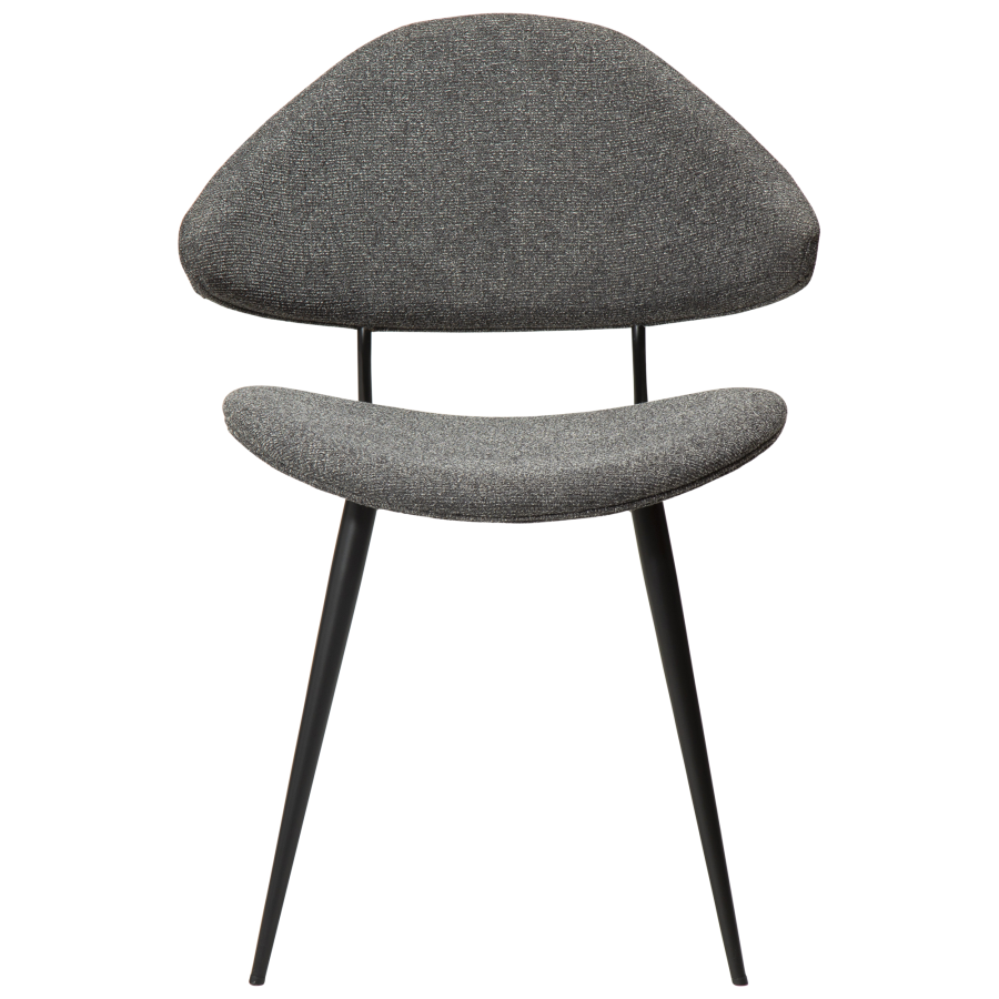 DAN-FORM NAPOLEON Stol Pebble gr bouclé stof med sorte ben