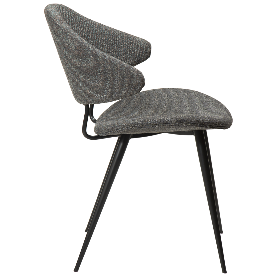 DAN-FORM NAPOLEON Stol Pebble gr bouclé stof med sorte ben