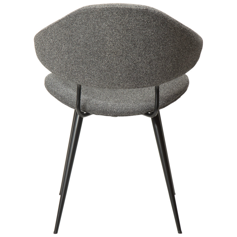 DAN-FORM NAPOLEON Stol Pebble gr bouclé stof med sorte ben