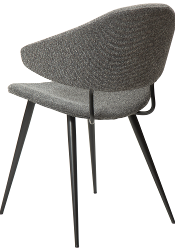 DAN-FORM NAPOLEON Stol Pebble gr bouclé stof med sorte ben