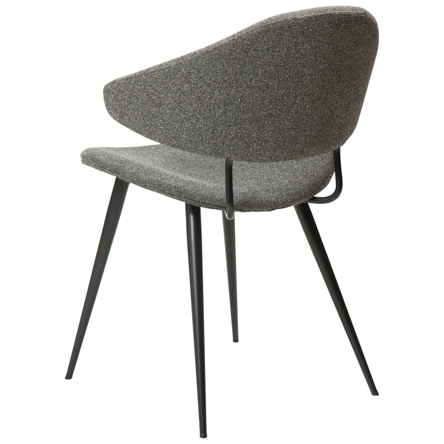 DAN-FORM NAPOLEON Stol Pebble gr bouclé stof med sorte ben