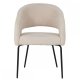 Natalie spisebordsstol, m. armln - beige bouclé stof og sort metal