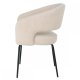 Natalie spisebordsstol, m. armln - beige bouclé stof og sort metal