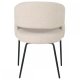 Natalie spisebordsstol, m. armln - beige bouclé stof og sort metal