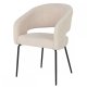 Natalie spisebordsstol, m. armln - beige bouclé stof og sort metal