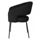Natalie spisebordsstol, m. armln - sort bouclé stof og sort metal