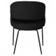Natalie spisebordsstol, m. armln - sort bouclé stof og sort metal