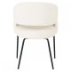 Natalie spisebordsstol, m. armln - hvid bouclé stof og sort metal