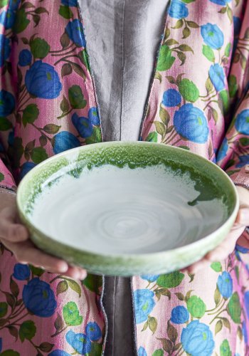 CREATIVE COLLECTION Prim Serveringsfad, Grn, Stentj