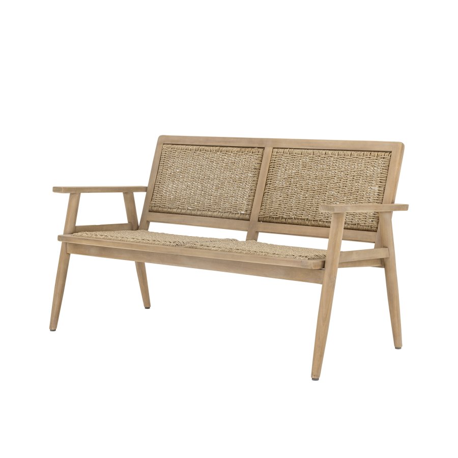 BLOOMINGVILLE Sorrento havesofa, m. armln - natur polyrattan og natur akacietr