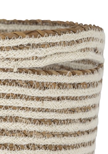 BLOOMINGVILLE Selena Kurv, Hvid, Jute