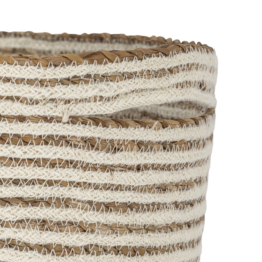 BLOOMINGVILLE Selena Kurv, Hvid, Jute