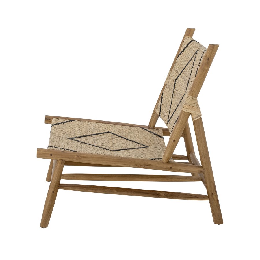 CREATIVE COLLECTION Lennox loungestol - natur/sort rattan og natur teaktr