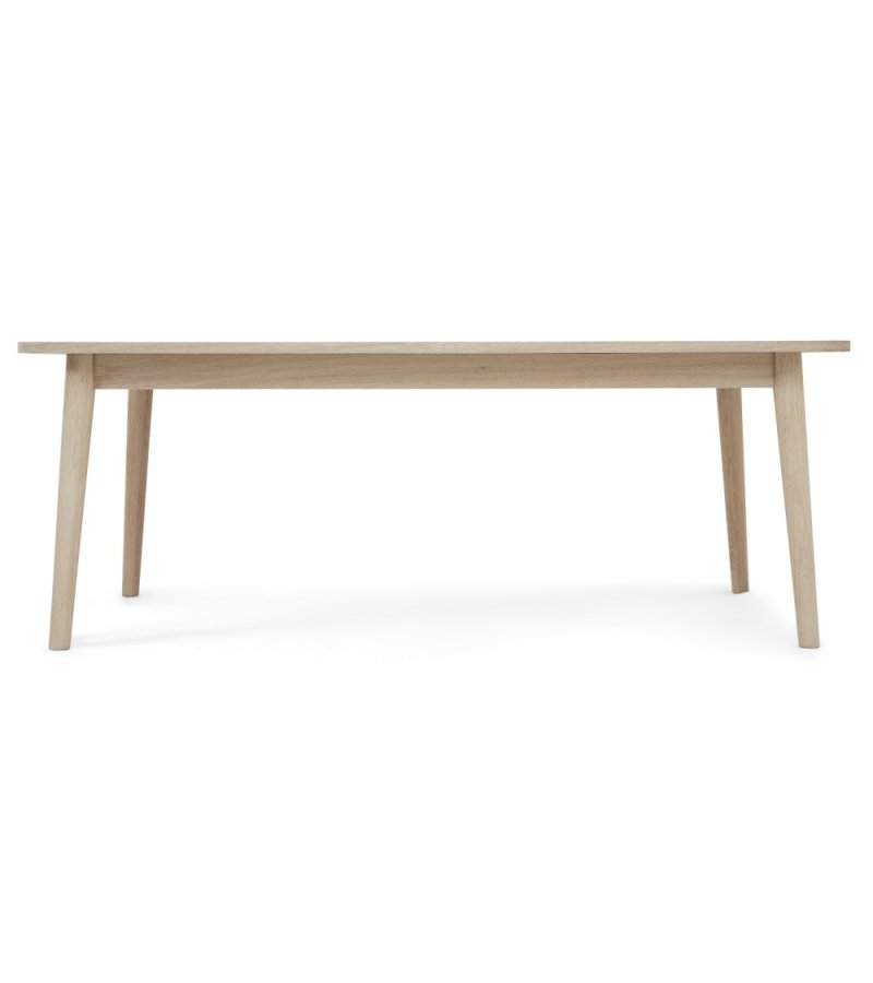 Nyborg sofabord, rektangulr - hvidolieret egetrsfinér og tr (70x125)