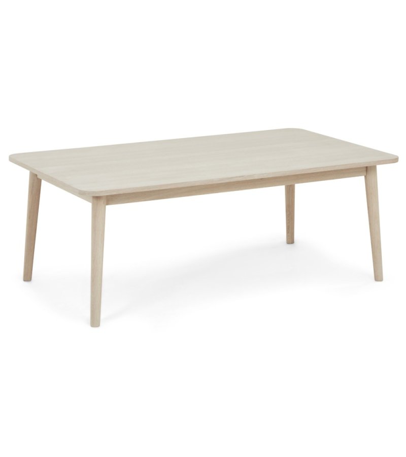 Nyborg sofabord, rektangulr - hvidolieret egetrsfinér og tr (70x125)