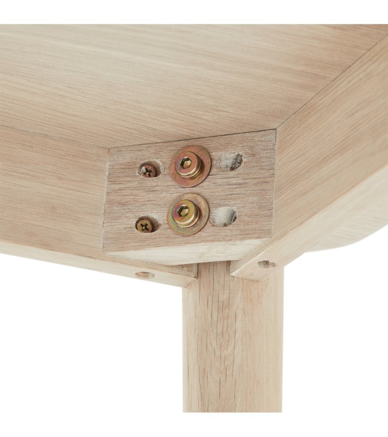 Nyborg sofabord, rektangulr - hvidolieret egetrsfinér og tr (70x125)