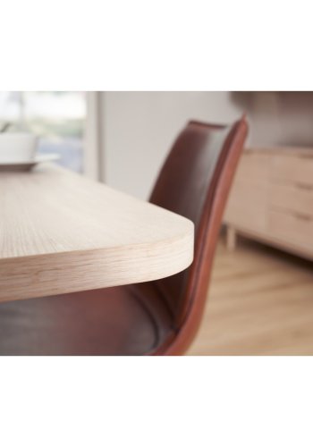 Nyborg sofabord, rektangulr - hvidolieret egetrsfinér og tr (70x125)