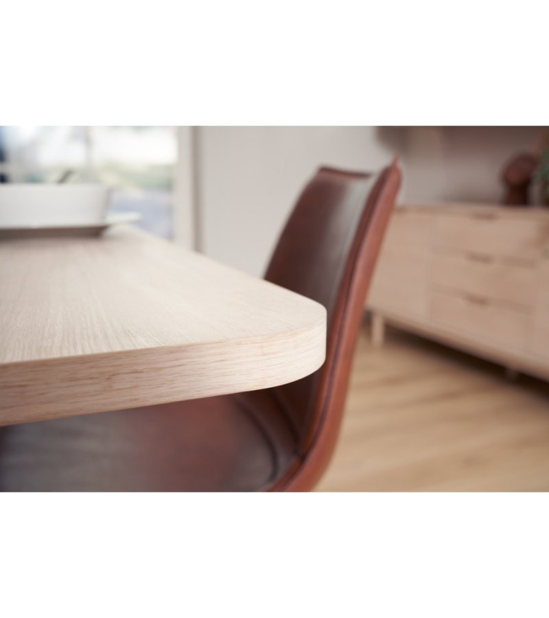 Nyborg sofabord, rektangulr - hvidolieret egetrsfinér og tr (70x125)