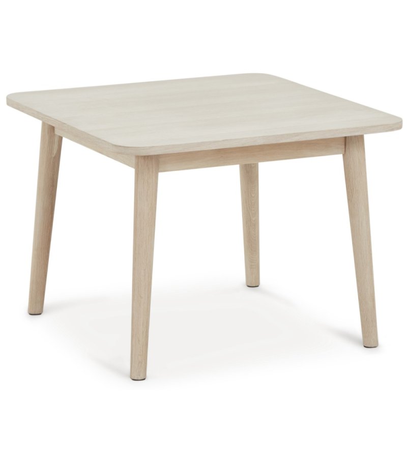 Nyborg sofabord, kvadratisk - hvidolieret egetrsfinér og tr (70x70)