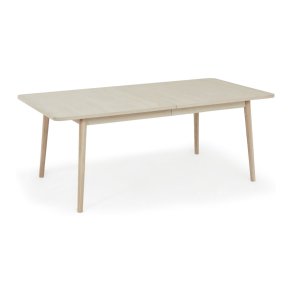 Nyborg spisebord, m. 2 tillgsplader - hvidolieret egetrsfinér og tr (100x200(300))