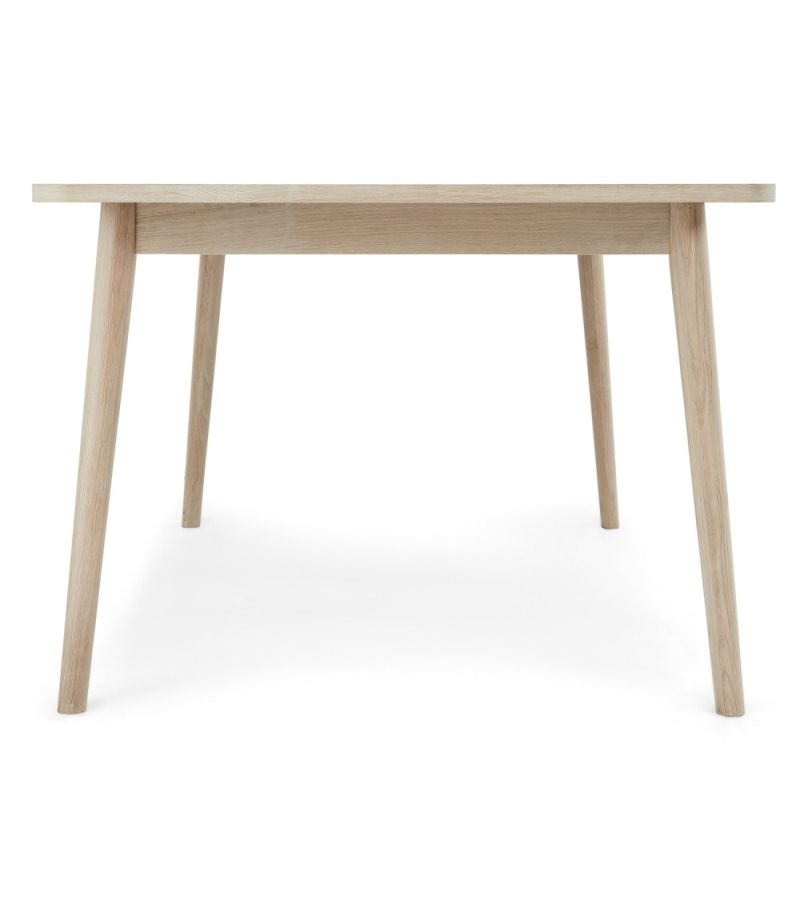 Nyborg spisebord, m. 2 tillgsplader - hvidolieret egetrsfinér og tr (100x200(300))