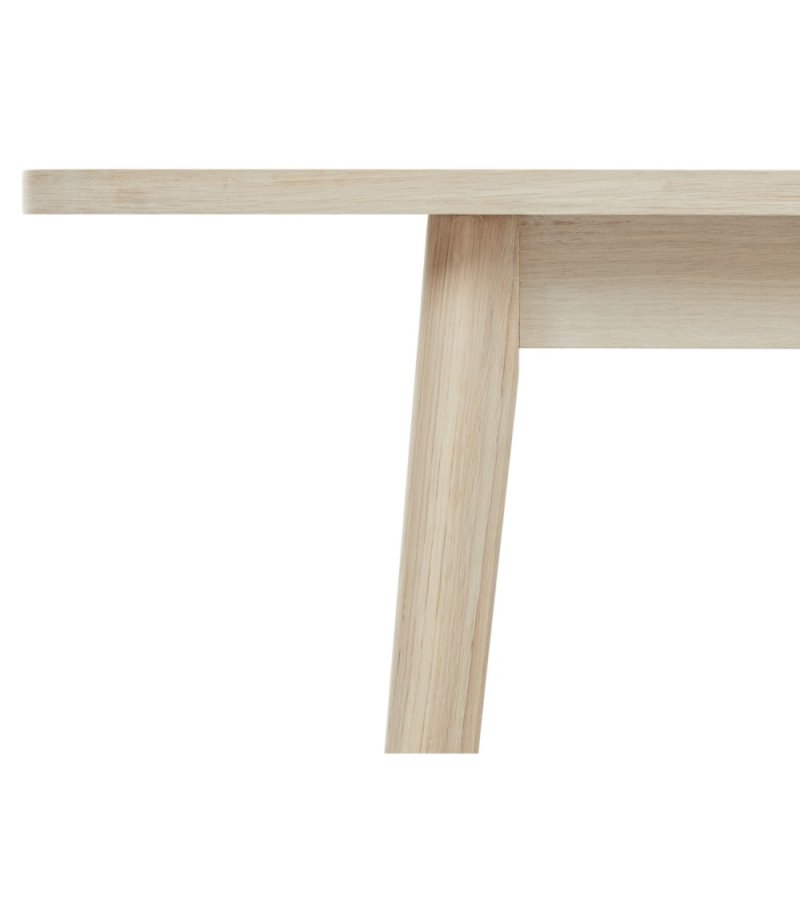 Nyborg spisebord, m. 2 tillgsplader - hvidolieret egetrsfinér og tr (100x200(300))