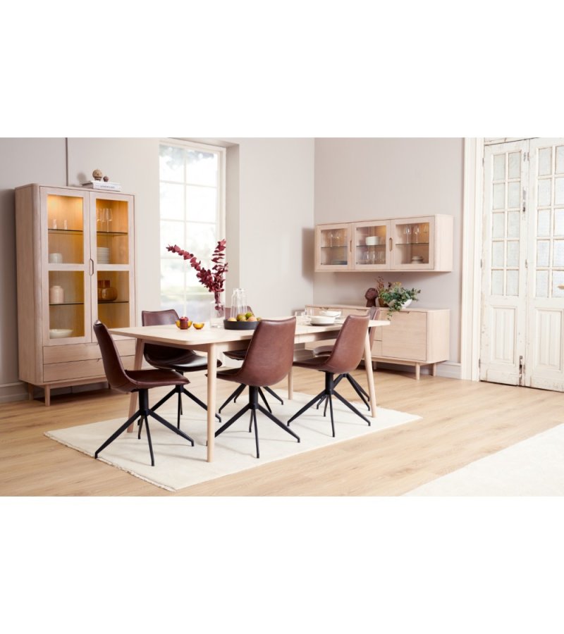  Nyborg hj sknk, m. 4 lger og 3 hylder - glas, hvidolieret egetrsfinér, egetr og tr