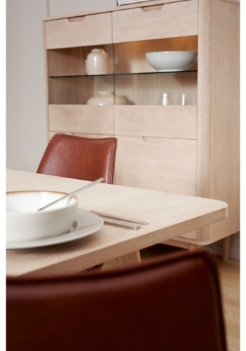  Nyborg hj sknk, m. 4 lger og 3 hylder - glas, hvidolieret egetrsfinér, egetr og tr