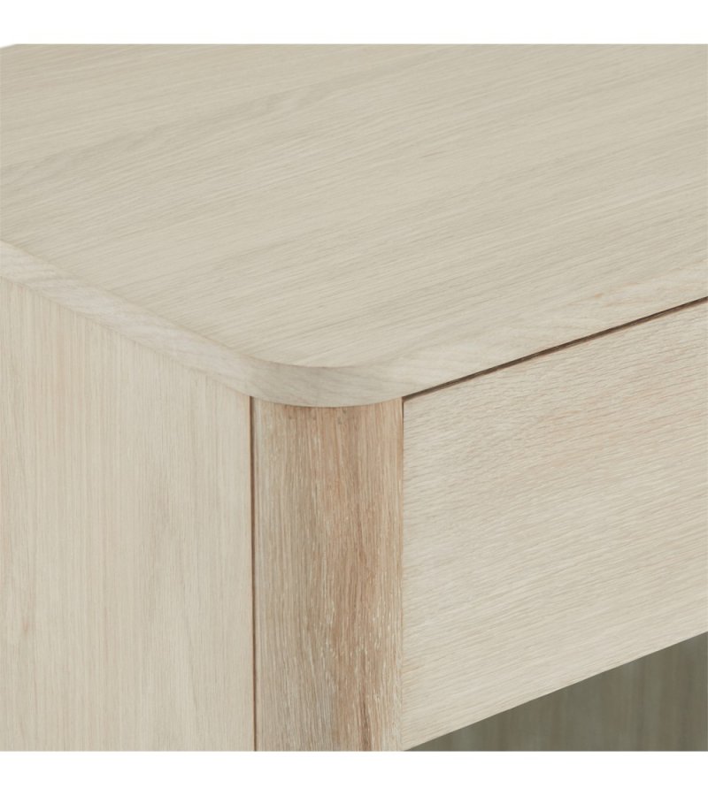  Nyborg hj sknk, m. 4 lger og 3 hylder - glas, hvidolieret egetrsfinér, egetr og tr