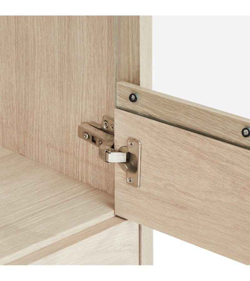  Nyborg hj sknk, m. 4 lger og 3 hylder - glas, hvidolieret egetrsfinér, egetr og tr