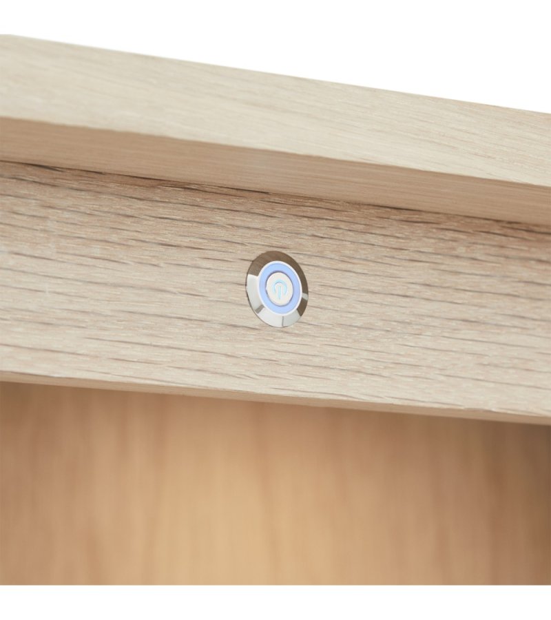  Nyborg hj sknk, m. 4 lger og 3 hylder - glas, hvidolieret egetrsfinér, egetr og tr