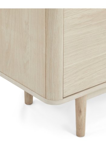 Nyborg sknk, m. 2 lger, 3 skuffer og 2 hylder - hvidolieret egetrsfinér, egetr og tr (180x45)