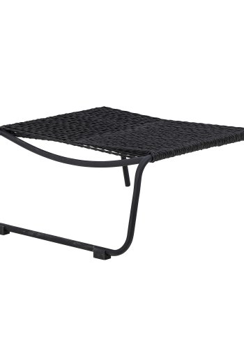 BLOOMINGVILLE Boel liggestol, m. taburet og pude - sort flet og sort metal