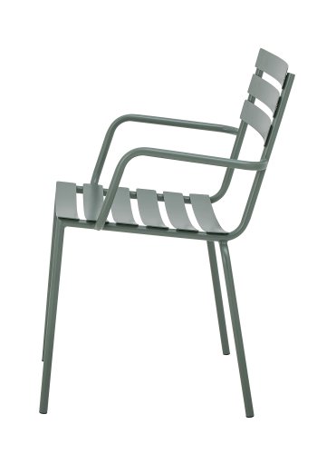 BLOOMINGVILLE Monsi havestol, m. armln, stabelbar - grn galvaniseret jern