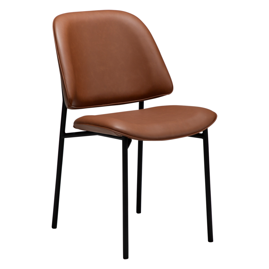 DANFORM OHMY spisebordsstol - cognac kunstlder og sort stl