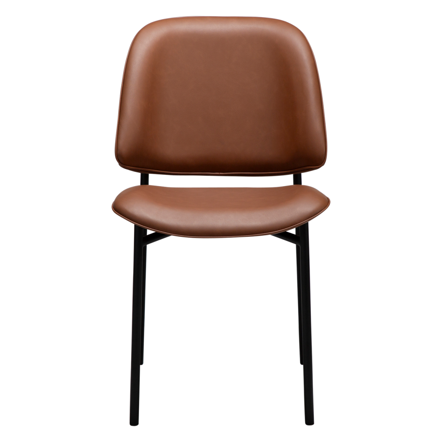 DANFORM OHMY spisebordsstol - cognac kunstlder og sort stl